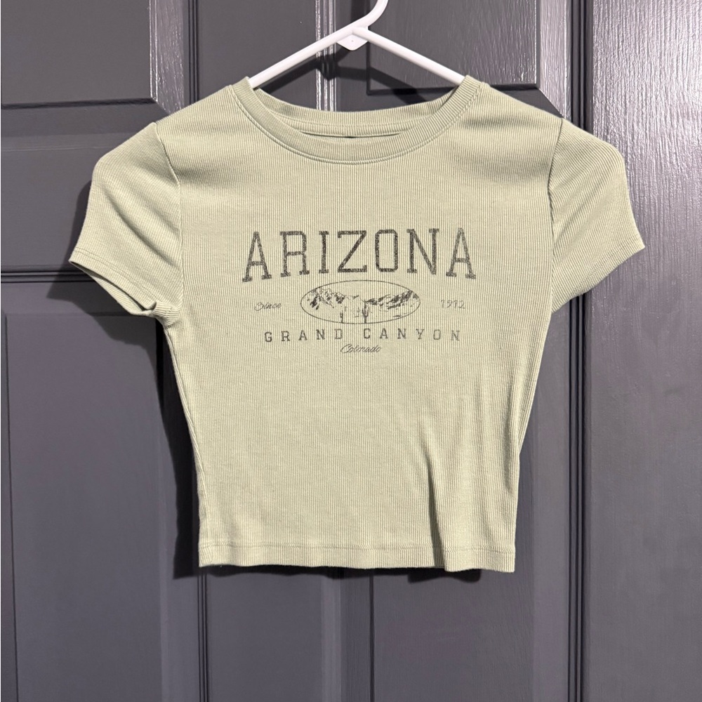 Aeropostale Green Fitted Crop T-Shirt